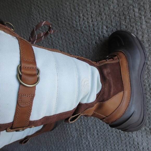 The North Face Shellista Lace Tall Winter Boots Faux Fur Top Brown & White 8 M - Picture 10 of 16